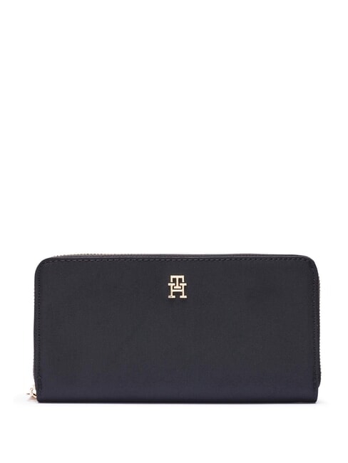 TOMMY HILFIGER TH ICON Portefeuille zippé le noir - Portefeuilles Femme