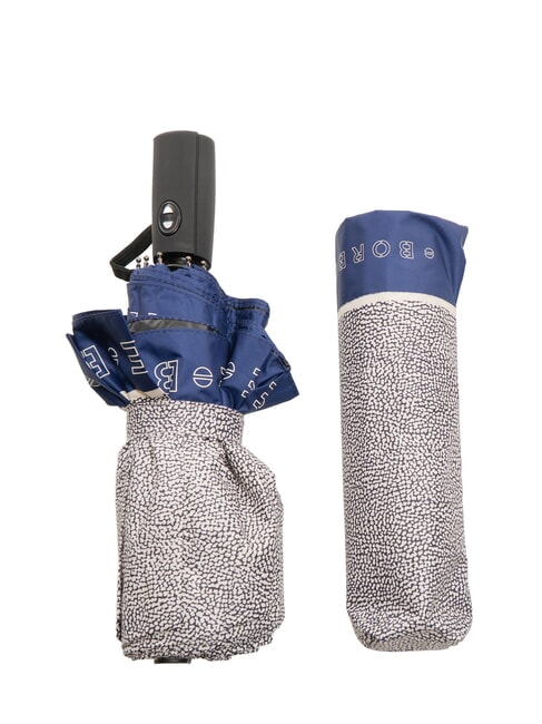 BORBONESE MINI Parapluie en tissu recyclé OP bleu klein/naturel op - Parapluies