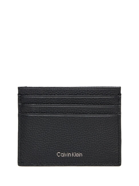 CALVIN KLEIN FOIL EMBOSS  Porte-cartes plat en cuir sur noir - Portefeuilles Homme
