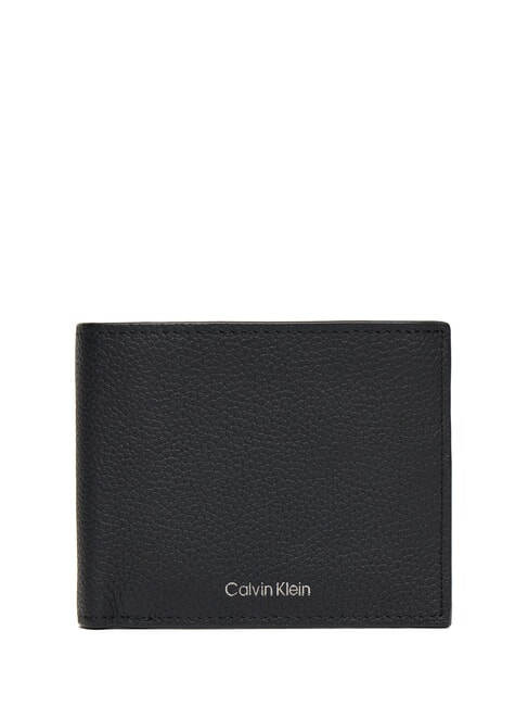 CALVIN KLEIN FOIL EMBOSS  Portefeuille en cuir sur noir - Portefeuilles Homme
