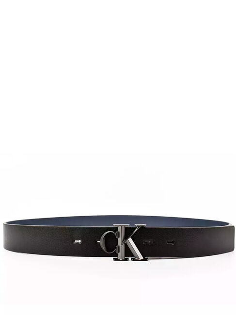 CALVIN KLEIN CK HARDWARE SEASONAL  Ceinture en cuir réversible océan noir/éclairé par la lune - Ceintures