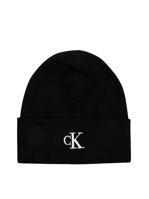 CALVIN KLEIN MONOGRAM EMBROIDERY  Chapeau sur noir - Bonnets
