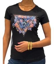 GUESS SS CN PEONY TRIANGLE T-shirt à manches courtes avec imprimé - T-shirt