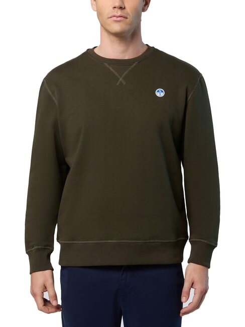NORTH SAILS ROUND LOGO Sweat-shirt ras du cou en coton vert forêt - Pulls molletonnés