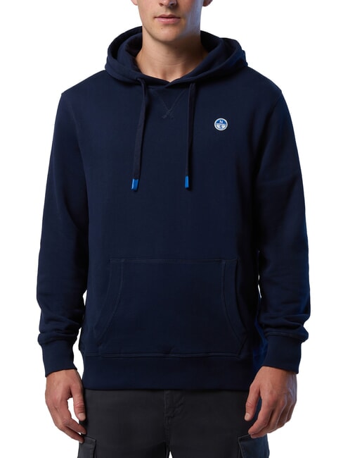 NORTH SAILS ROUND LOGO Sweat à capuche en coton bleu marine - Pulls molletonnés