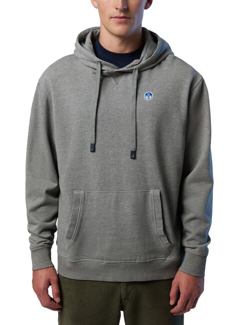 NORTH SAILS ROUND LOGO Sweat à capuche en coton mélange gris moyen - Pulls molletonnés