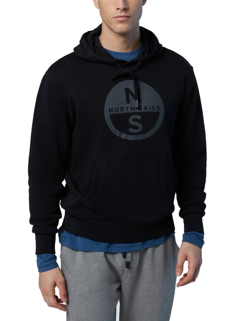 NORTH SAILS GRAPHIC Sweat à capuche en coton noir - Pulls molletonnés