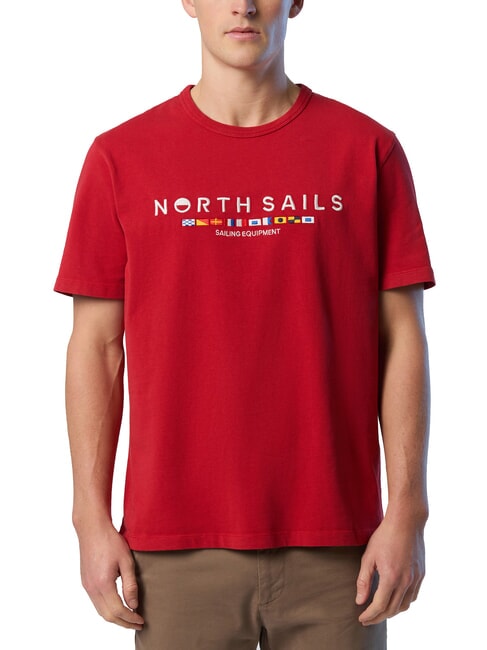 NORTH SAILS PRINT T-shirt en coton lave rouge - T-shirt