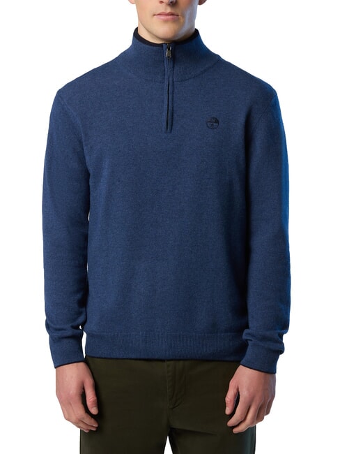 NORTH SAILS N|S Pull col roulé demi-zip Mélange de bleu de Chine - Pulls pour hommes