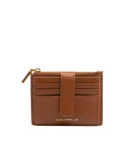 COCCINELLE METALLIC SOFT Portefeuille plat en cuir textur&eacute; Cognac - Portefeuilles Femme - 1