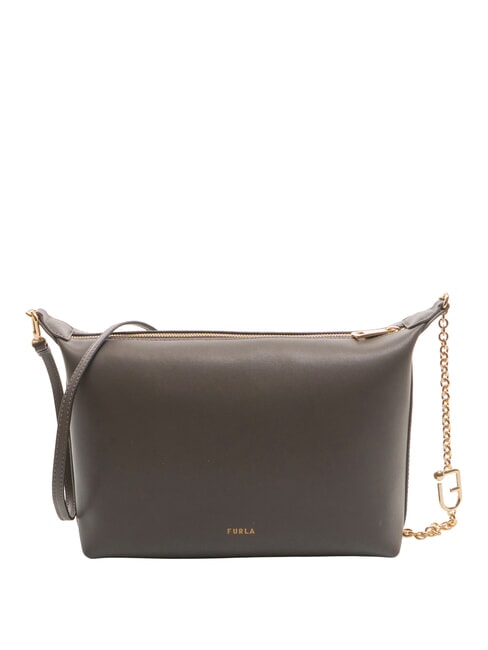 FURLA NUVOLA Mini sac porté épaule en cuir gris urbain - Sacs pour Femme