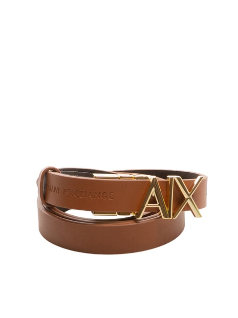 ARMANI EXCHANGE CINTURA Ceinture en cuir réversible coquille de noix de coco / fudge chaud - Ceintures