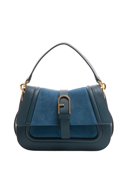 FURLA FLOW Petit sac en cuir avec bandoulière tons gris-bleu - Sacs pour Femme