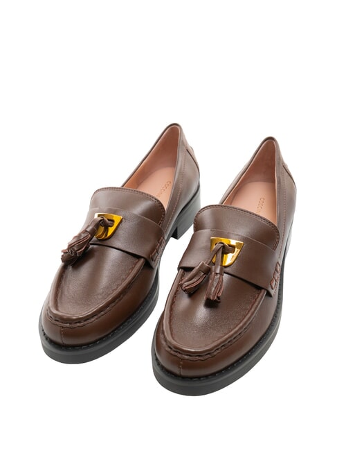 COCCINELLE BEAT SELLERIA Mocassins en cuir à pompon brunette - Chaussures Femme