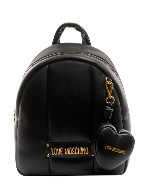 LOVE MOSCHINO PUFFY LOGO Sac à dos avec pochette en forme de cœur noir/rouge/noir - Sacs pour Femme