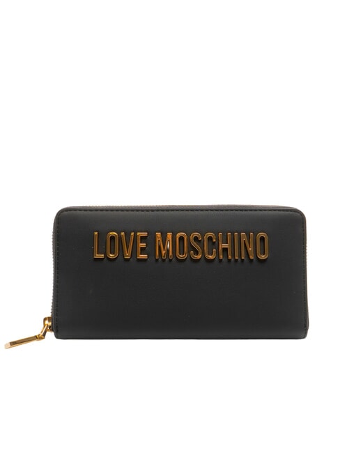 LOVE MOSCHINO BOLD LOVE Grand portefeuille zippé Noir - Portefeuilles Femme