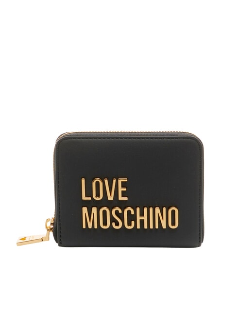 LOVE MOSCHINO BOLD LOVE Portefeuille compact à fermeture éclair Noir - Portefeuilles Femme