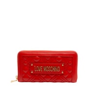 LOVE MOSCHINO QUILTED Grand portefeuille zipp&eacute; ROUGE - Portefeuilles Femme - 1