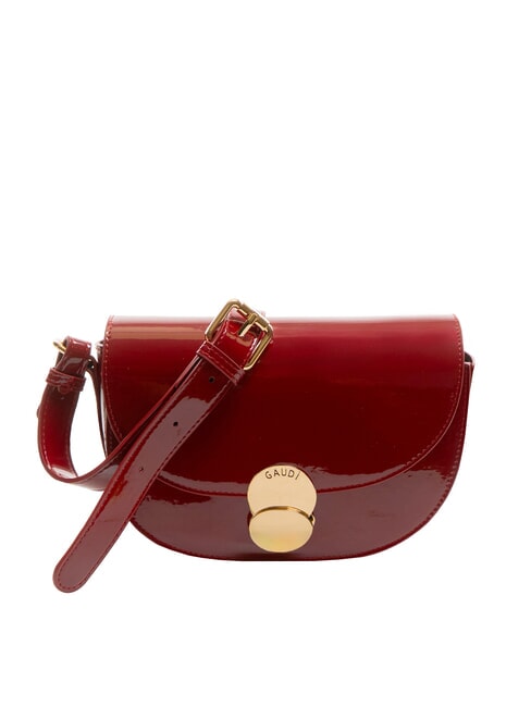 GAUDÌ EVELYN LAK Petit sac à bandoulière en cuir verni ROUGE - Sacs pour Femme