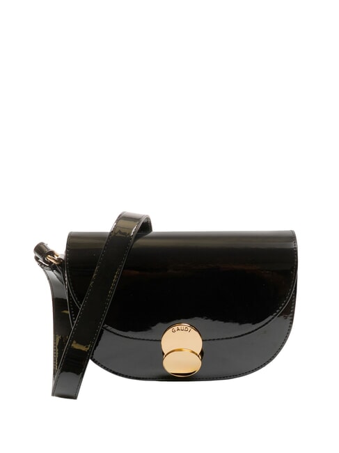 GAUDÌ EVELYN LAK Petit sac à bandoulière en cuir verni NOIR - Sacs pour Femme