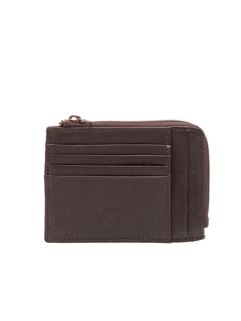 TIMBERLAND CLASSIC Porte-cartes en cuir avec porte-monnaie marron foncé - Portefeuilles Homme