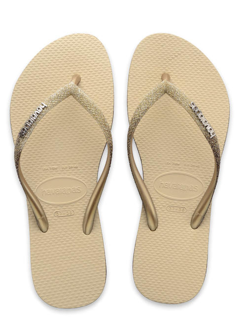 HAVAIANAS SLIM SPARKLE Tongs SAND / GREY - Chaussures Femme