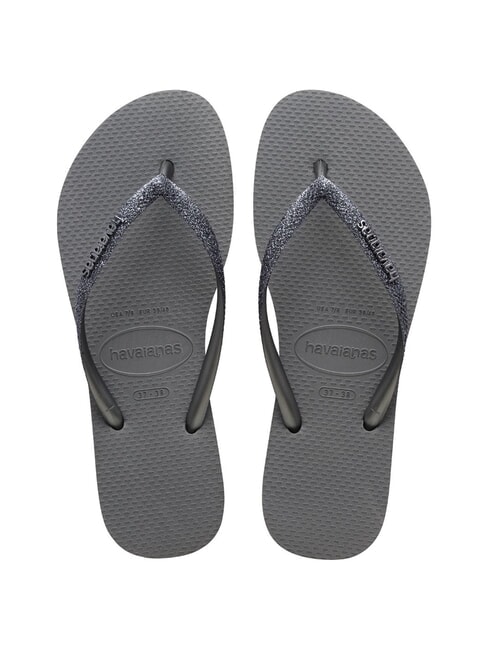 HAVAIANAS SLIM GLITTER II Tongs gris/graphite - Chaussures Femme