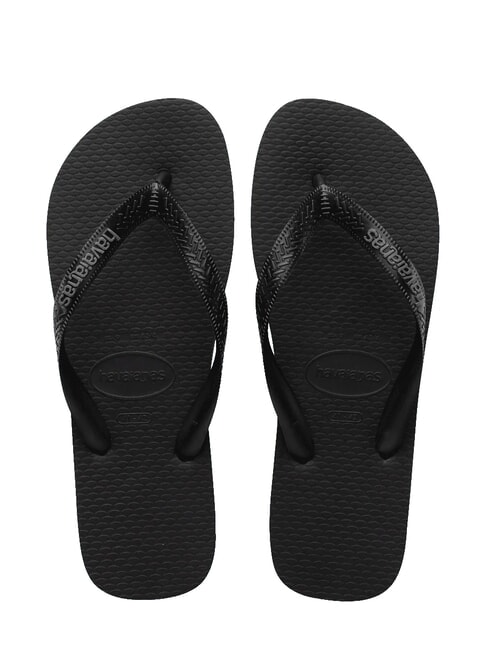 HAVAIANAS TOP RUBBER LOGO FILETE Tongs NOIR - Chaussures Homme