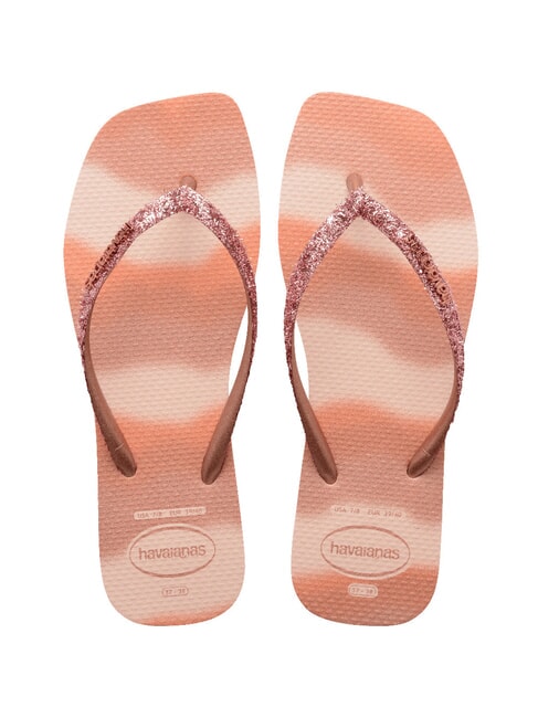 HAVAIANAS STYLESLIM SQUARE GLITTER Tongs carrées ballet rose - Chaussures Femme
