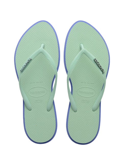 HAVAIANAS SLIM POINT Tongs bleu provençal - Chaussures Femme