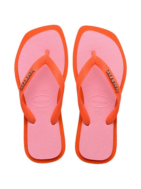 HAVAIANAS TOP SQUARE FUSION Tongs coucher de soleil orange - Chaussures Femme