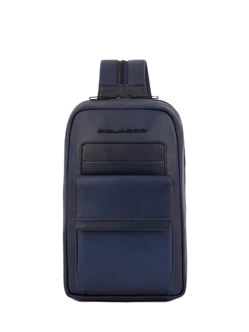 PIQUADRO FINN  Sac à dos / Sac bandoulière en cuir bleu - Sacs à dos pour ordinateur portable