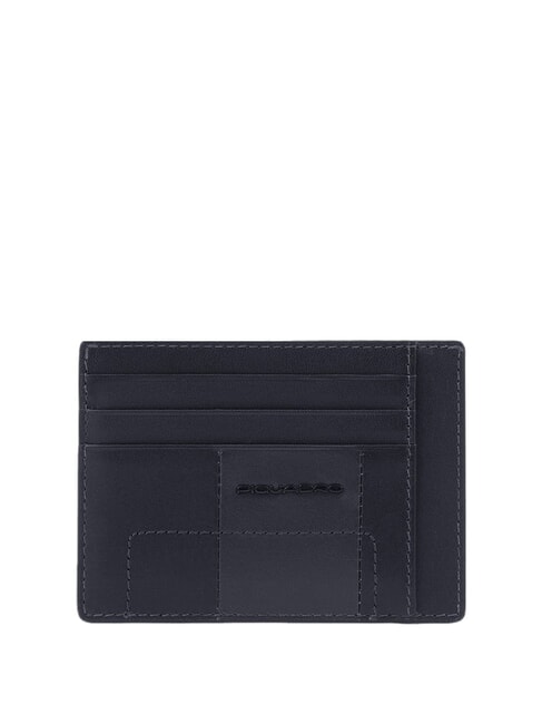 PIQUADRO FINN Porte-cartes plat en cuir Noir - Portefeuilles Homme