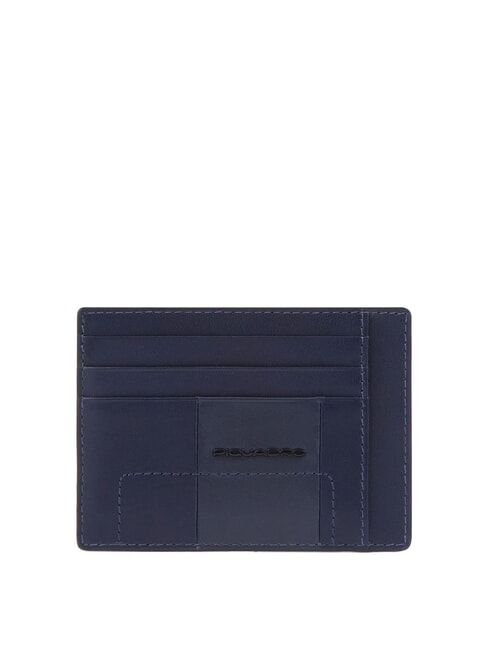 PIQUADRO FINN Porte-cartes plat en cuir bleu - Portefeuilles Homme