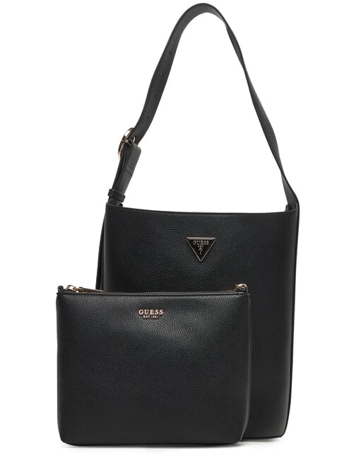 GUESS MERIDIAN 2 Sac seau avec pochette NOIR - Sacs pour Femme