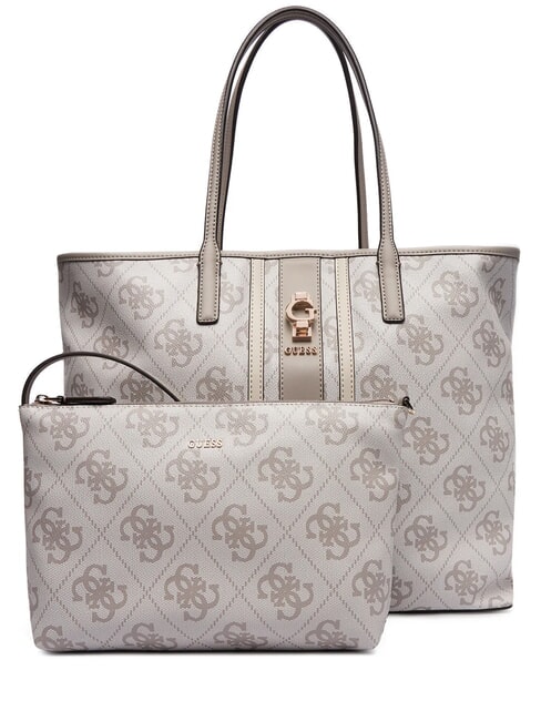 GUESS ERENIA Cabas avec pochette logo taupe foncé - Sacs pour Femme