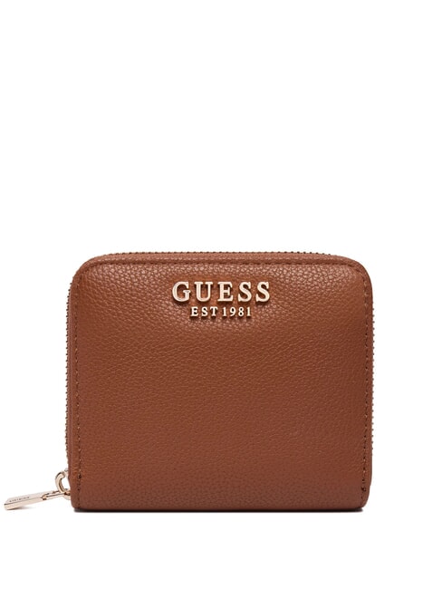 GUESS GREGORIA Petit portefeuille zippé COGNAC - Portefeuilles Femme