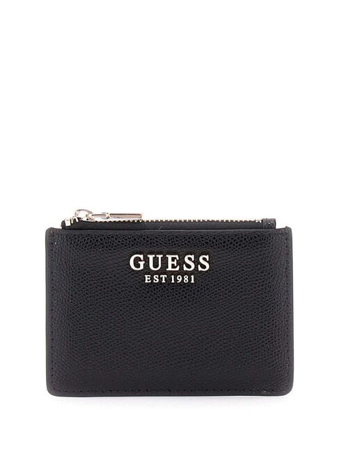 GUESS AMORETTE Porte-cartes plat avec zip NOIR - Portefeuilles Femme
