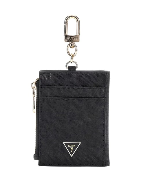 GUESS SAFFIANO Porte-cartes avec porte-clés NOIR - Portefeuilles Femme