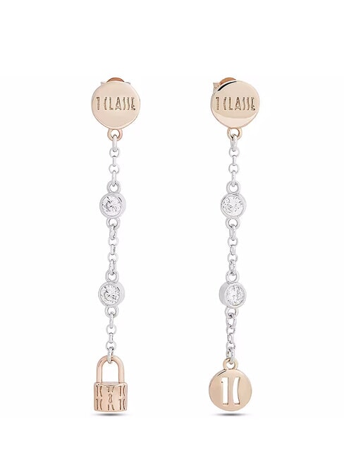 ALVIERO MARTINI PRIMA CLASSE RAMBLA Boucles d'oreilles longues en argent deux tons - Boucles d'oreilles