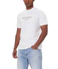 GUESS EMBROIDERY T-shirt en coton blanc pur - T-shirt - 1