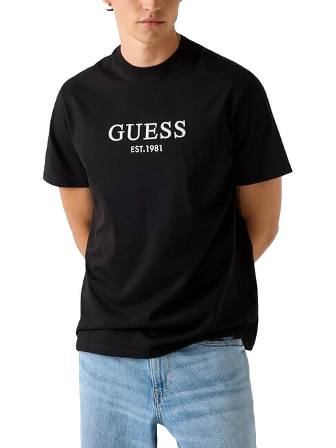 GUESS EMBROIDERY T-shirt en coton jetbla - T-shirt