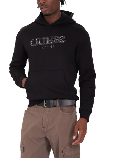 GUESS BASIC Sweatshirt à capuche jetbla - Pulls molletonnés