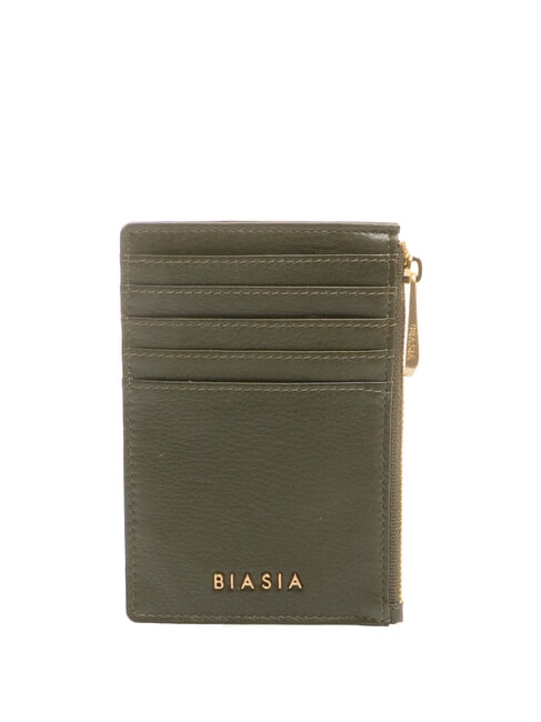 BIASIA EDA Porte-cartes plat en cuir avec zip mousse - Portefeuilles Femme