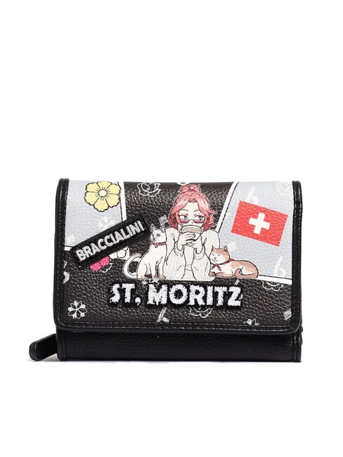 BRACCIALINI CARTOLINE Portefeuille moyen St.Moritz multi - Portefeuilles Femme