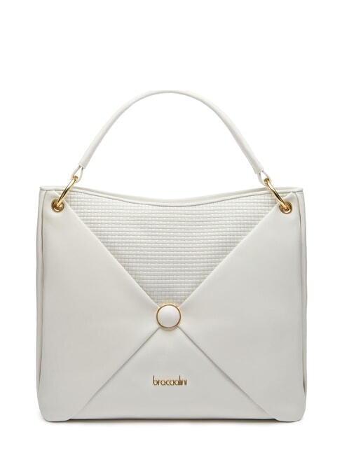 BRACCIALINI NAOMI Sac bandoulière hobo en cuir blanc - Sacs pour Femme