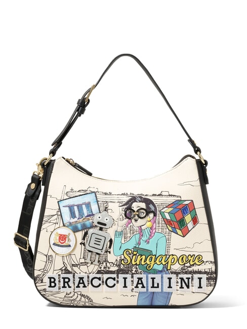 BRACCIALINI CARTOLINE Sac hobo SINGAPOUR avec bandoulière multi - Sacs pour Femme