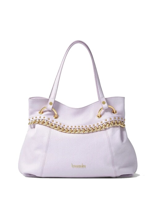 BRACCIALINI NORA Sac shopping en cuir avec chaîne lilas - Sacs pour Femme