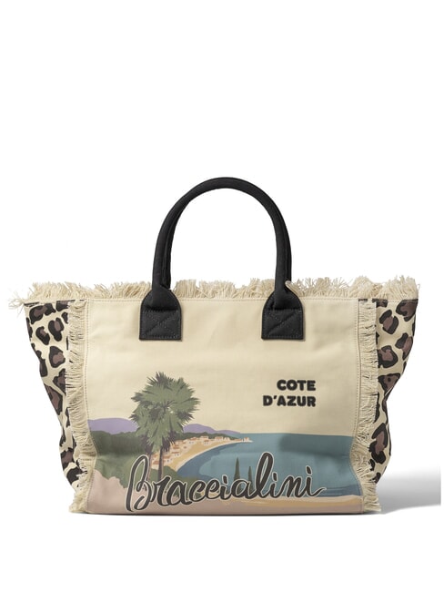 BRACCIALINI SUMMER Sac fourre-tout en toile avec imprimé Côte d'Azur - Sacs pour Femme