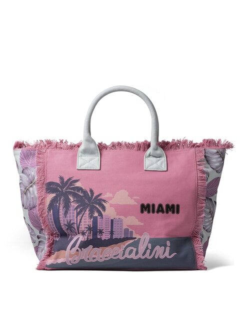 BRACCIALINI SUMMER Sac fourre-tout en toile avec imprimé Miami - Sacs pour Femme